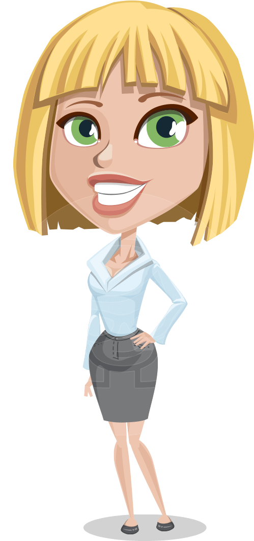 Mel As Miss Always Right - Female Business Cartoon Characters (565x1060), Png Download