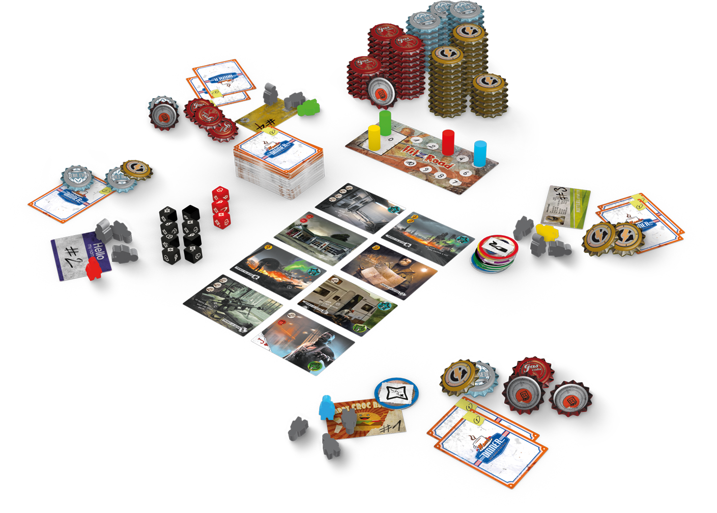 Hit Z Road Layout - Jeu De Société Hit Z Road (1408x1057), Png Download