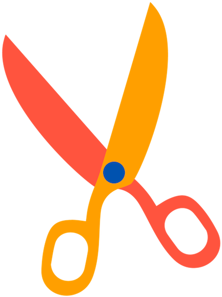 Collage Club Scissors Coloured (600x643), Png Download