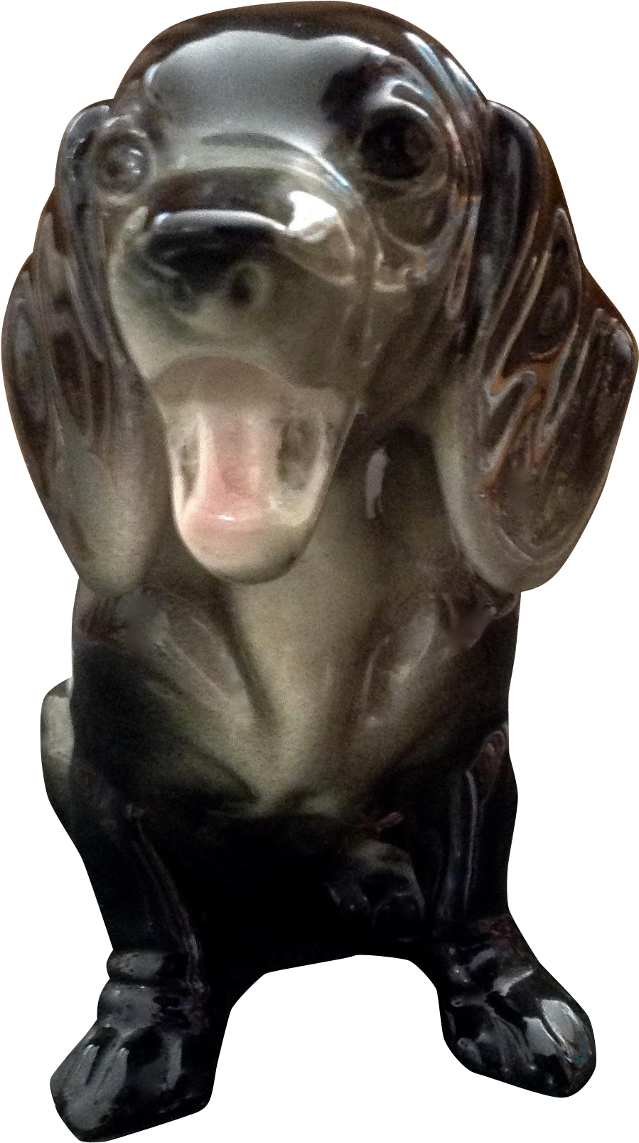 Vintage Smiling Dachshund Happy Dog Ap Pottery M - Dog Catches Something (1606x1606), Png Download