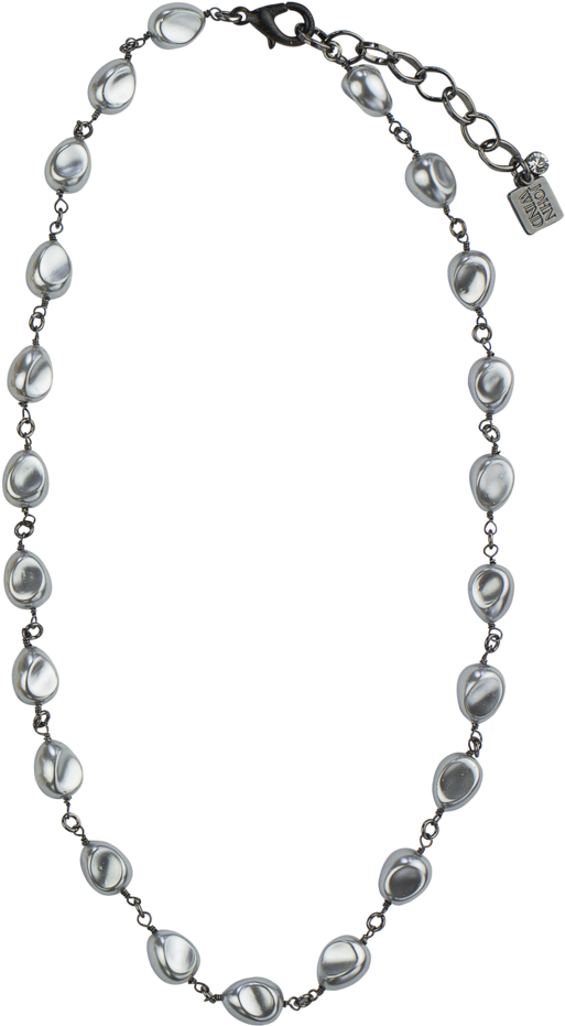 18" Petite Platinum Baroque Pearl Necklace - Choker (1060x1060), Png Download