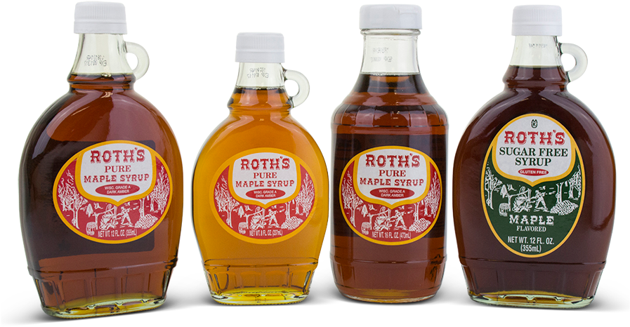 Bottles Of Various Kinds Of Roth's Pure Maple Syrup - Bottle (1000x539), Png Download