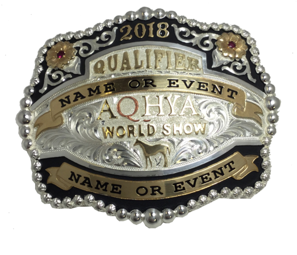 Qualifier Aqha Youth World Show Buckle - 2018 Aqha World Show Qualifier Buckle (600x522), Png Download