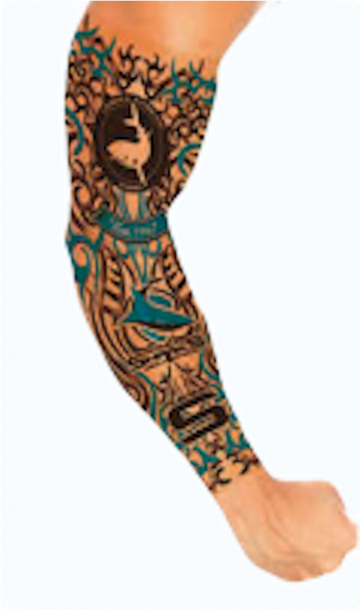 Cronulla Sharks Nrl Adult Tattoo Sleeve - Sock (800x860), Png Download