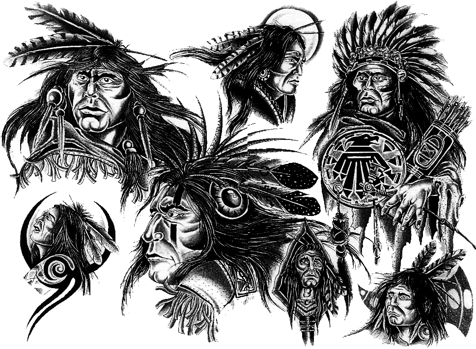 Sleeve Tattoo Americans In - Native American Tribal Tattoo Sketches (1024x768), Png Download