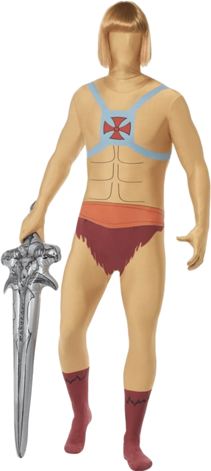 Adult He-man - Morph Suits Fancy Dress (600x951), Png Download