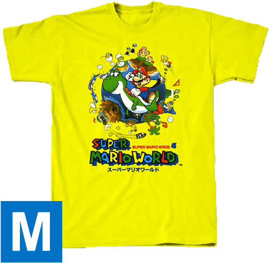 Super Mario World Men's T-shirt - Super Mario World (600x600), Png Download