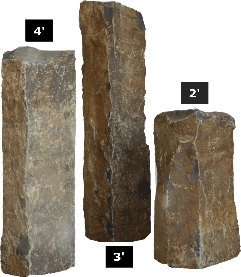 Regal Canyon Basalt Column Brown Shorter Sizes Labeled - Wood (940x940), Png Download