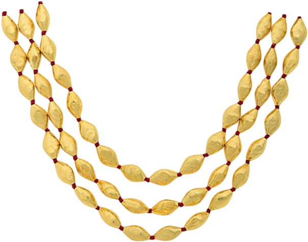 Three Lines Gold Dolki Necklace - Gold (640x960), Png Download
