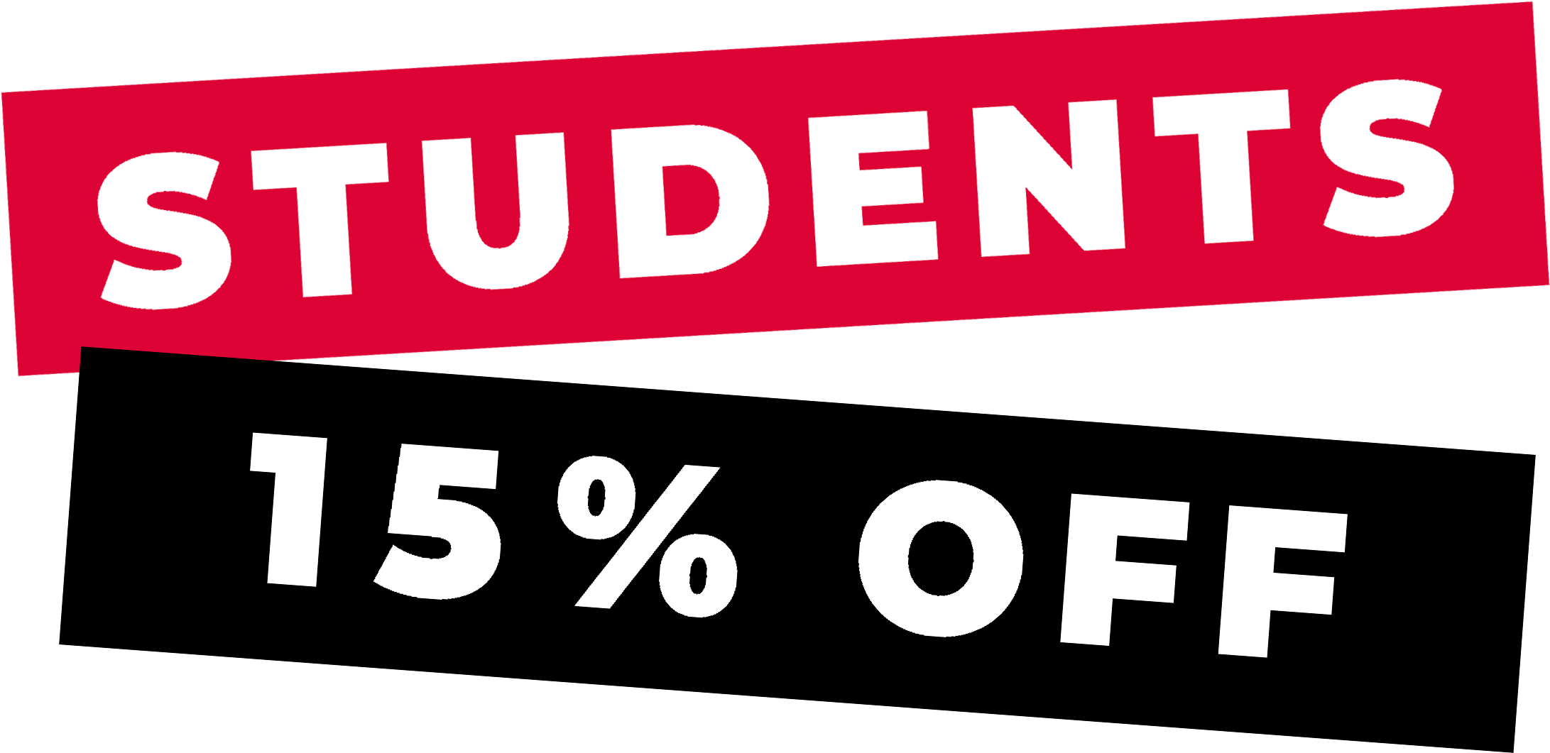 Students 15% Off - Carmine (2262x1142), Png Download