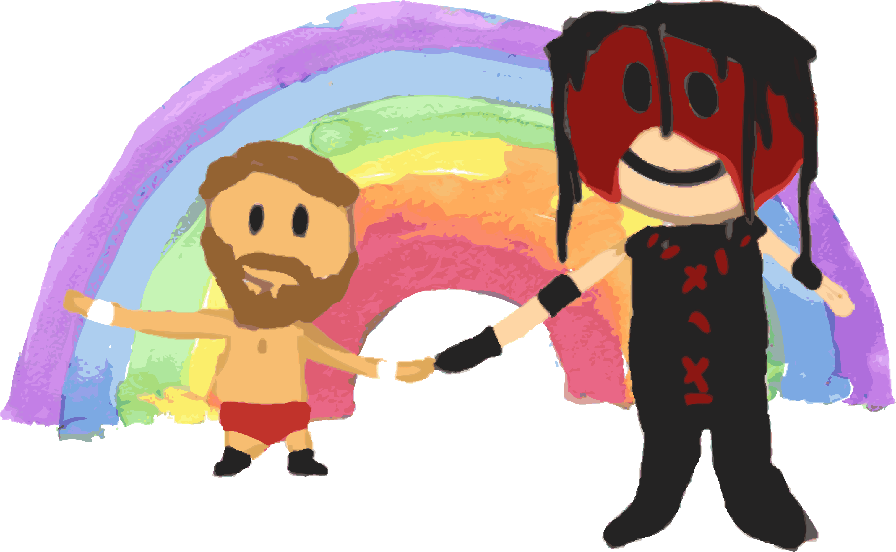 Hug It Out - Cartoon (3032x1871), Png Download