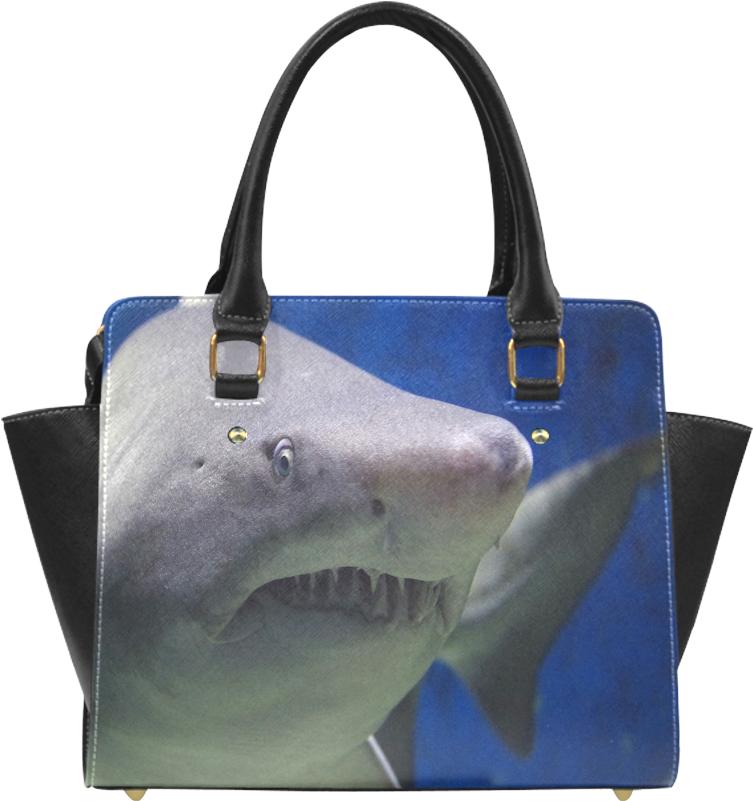 Great White Shark Attack Classic Shoulder Handbag - Handbag (1000x1000), Png Download