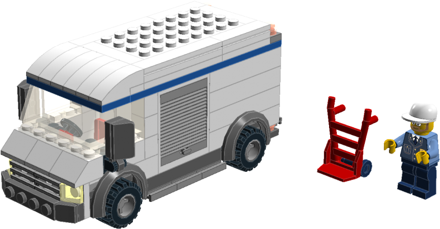 City Delivery Van - Lego Delivery Van (1200x664), Png Download