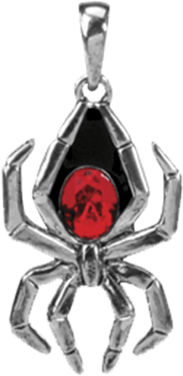 Black Widow Spider Pendant - Black Widow Necklace (555x555), Png Download