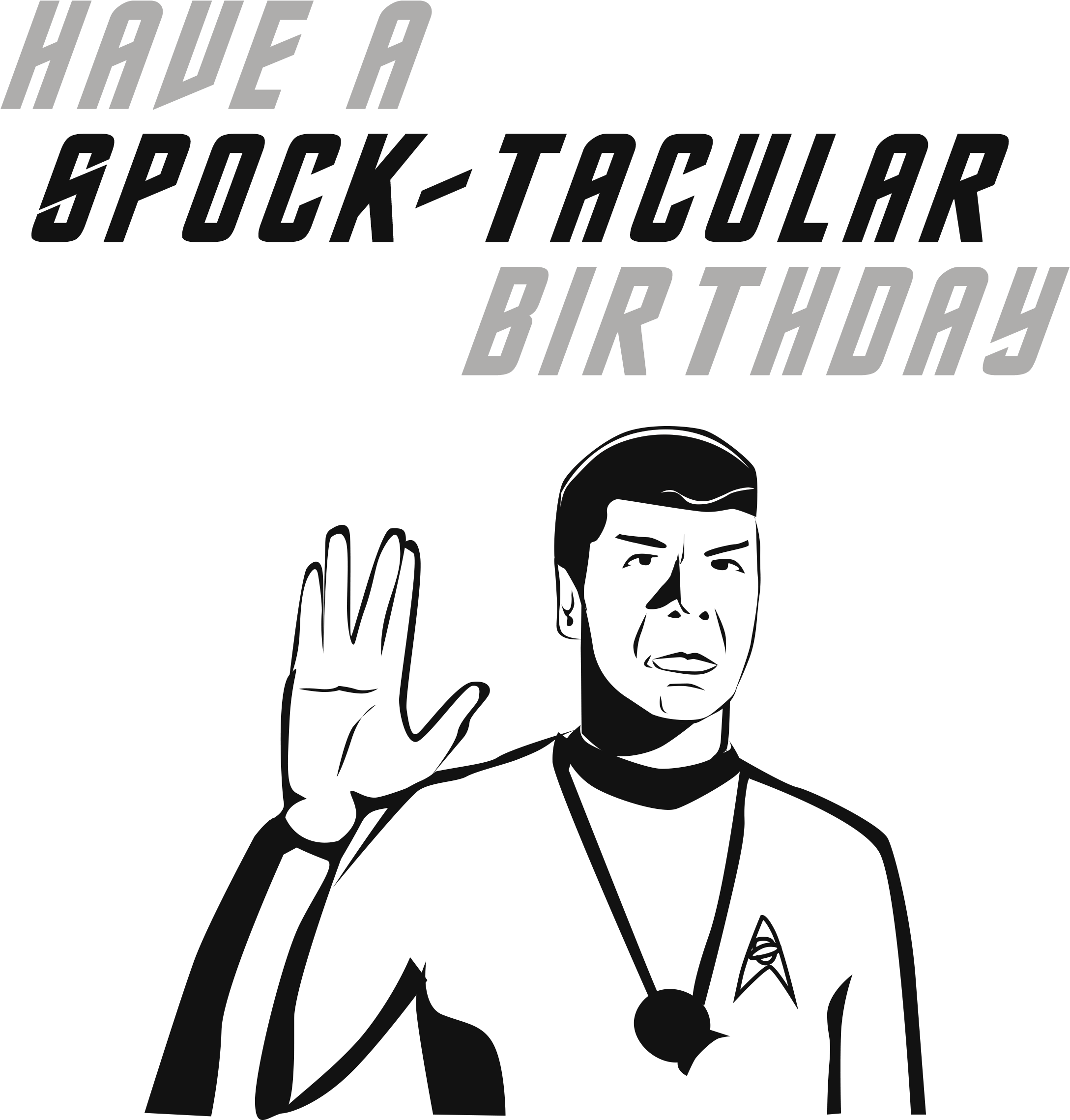 Spock Birthday Card (2550x3300), Png Download