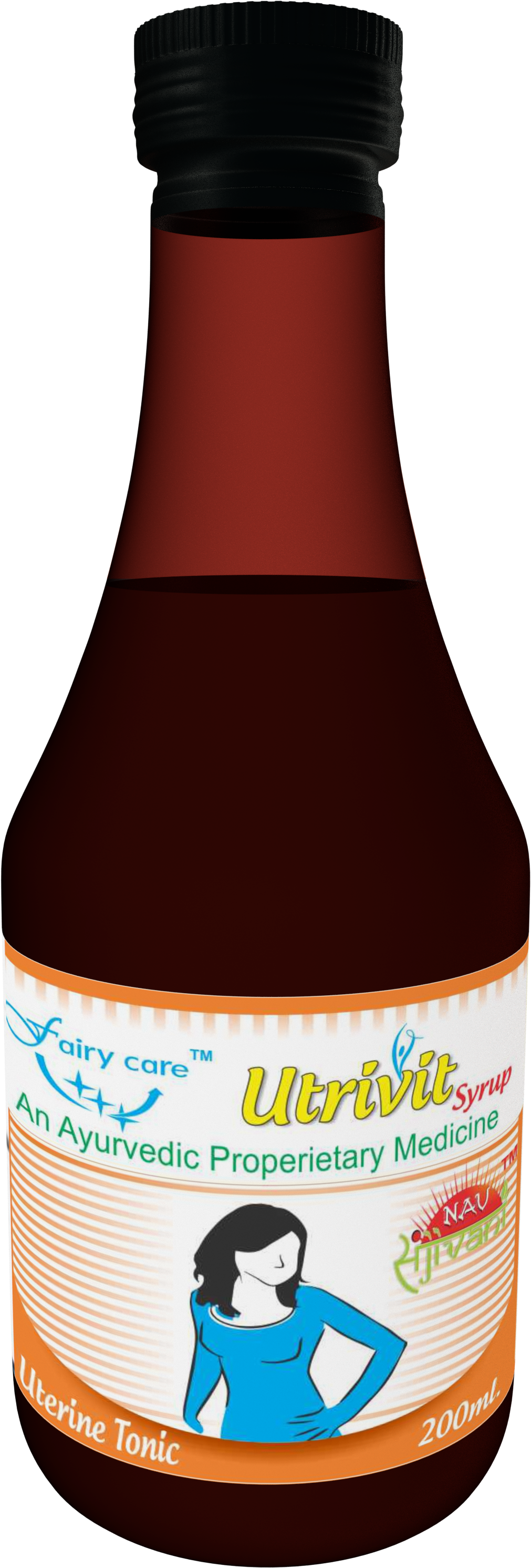 Fairy Care Utrivit Syrup - Glass Bottle (3048x3048), Png Download