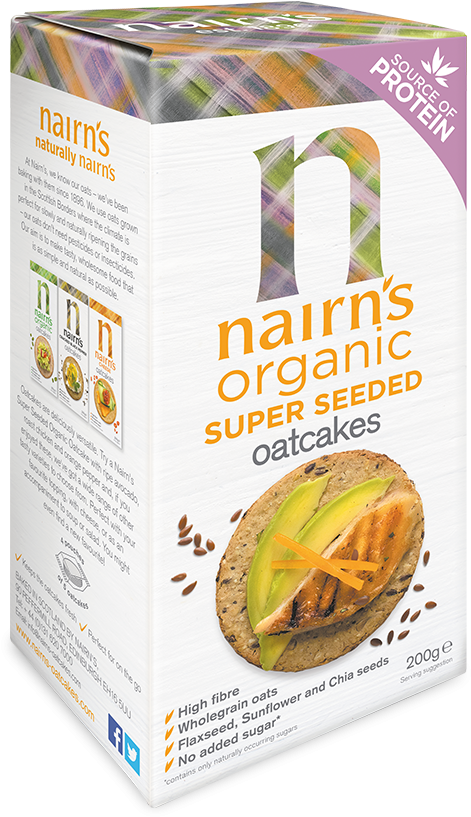 Nairns Super Seeded Organic Oatcakes (1010x825), Png Download