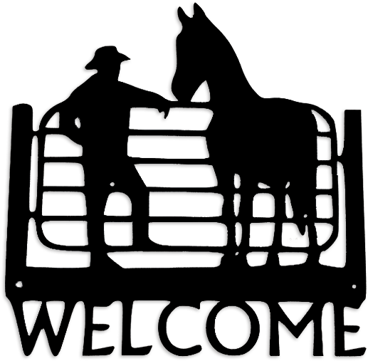Cowboy With Horse At Fence - Farmer And Cow Silhouette (768x620), Png Download