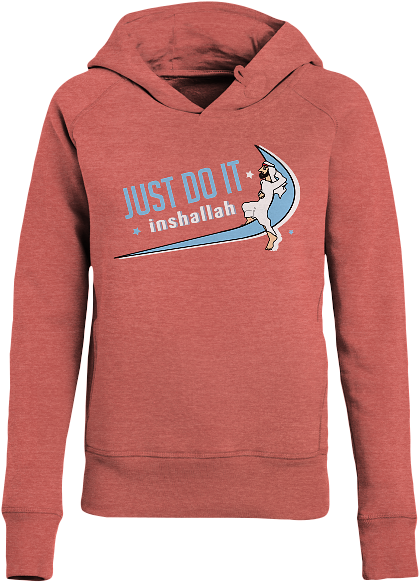 Just Do It-ladies Organic Hoodie - Sweatshirt (558x592), Png Download