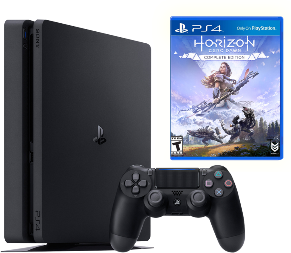 Sony Playstation 4 Slim 1tb Horizon Zero Dawn - Horizon Zero Dawn Complete Edition Fisico (1000x854), Png Download