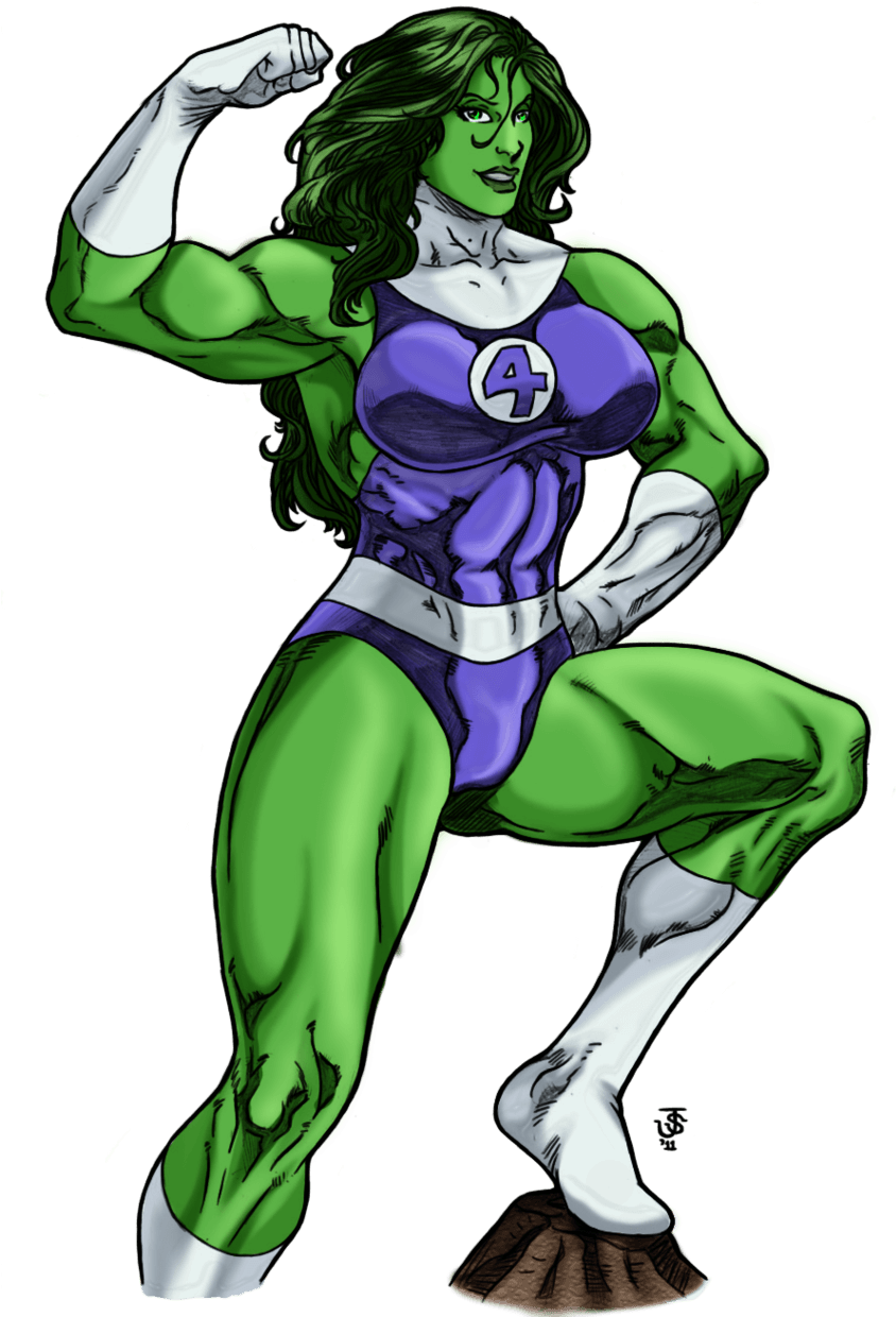 She Hulk Cartoon Characters (900x1279), Png Download