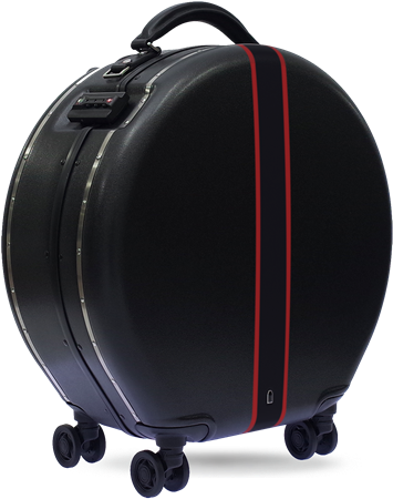 Picture Of Black Round Luggage With Color Band - Baggage (450x450), Png Download
