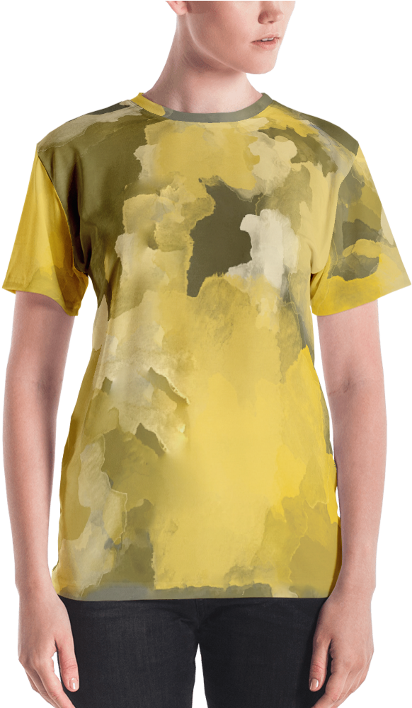 Yellow Orche Watercolor Women's T Shirt T Shirt Zazuze - T-shirt (1000x1000), Png Download