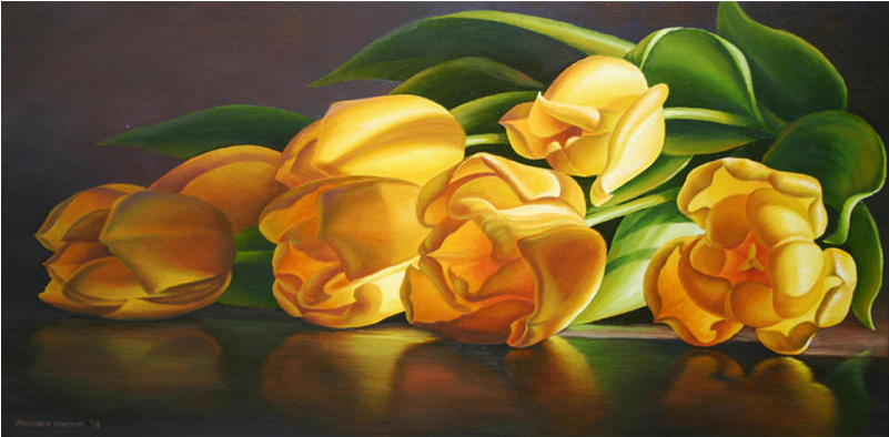 Yellow By Varvara Harmon American Made Pinterest - Yellow Tulip Painting (800x800), Png Download
