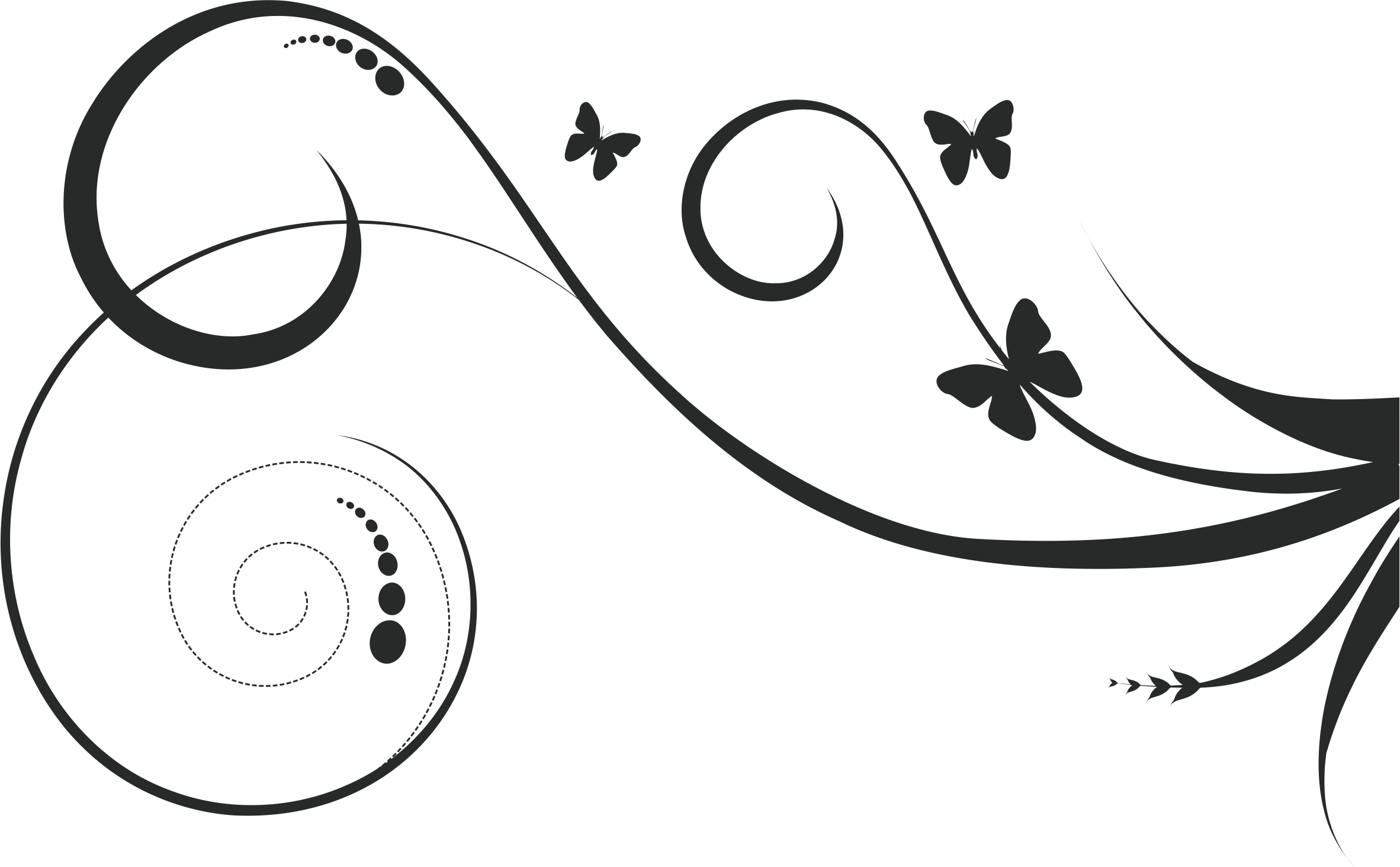 Flower Black And White Png (2364x1464), Png Download