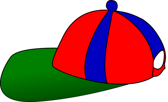 Cap Hat Sport Baseball Sun Blue Red Green - Sun Cap Clipart (562x340), Png Download