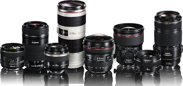 Canon Camera Lenses, Canon Dslr, Dslr Cameras, Cannon - Canon Dslr Lenses (600x284), Png Download