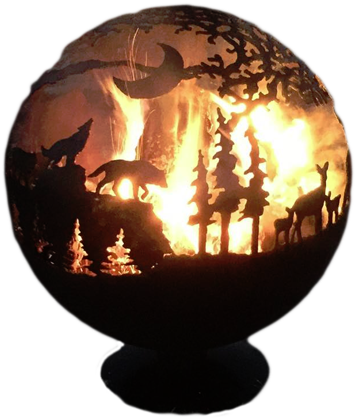 Toms Firepits - Fire Inside - Art (354x450), Png Download