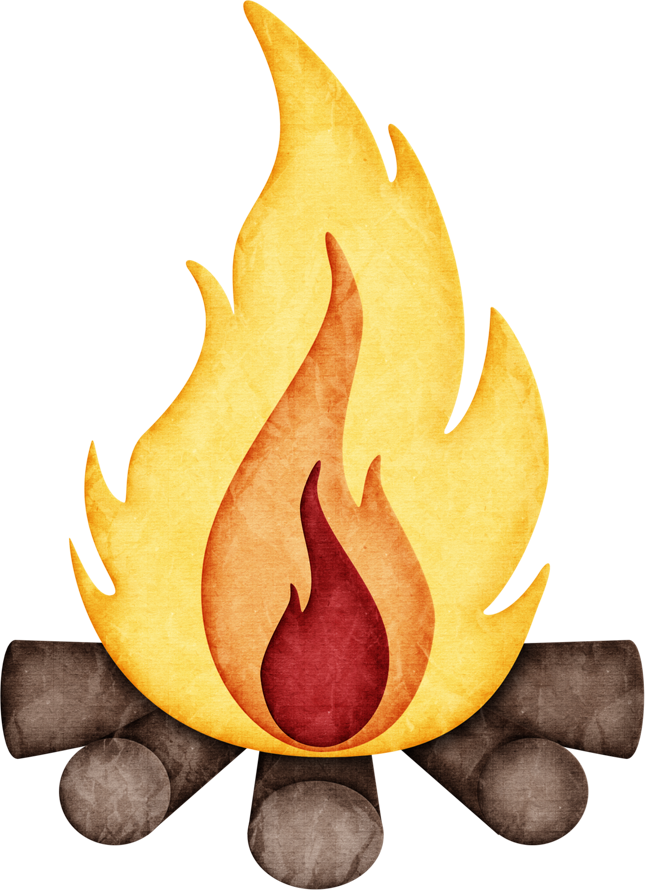 B *✿* Happy Camper - Campfire Clipart (645x890), Png Download