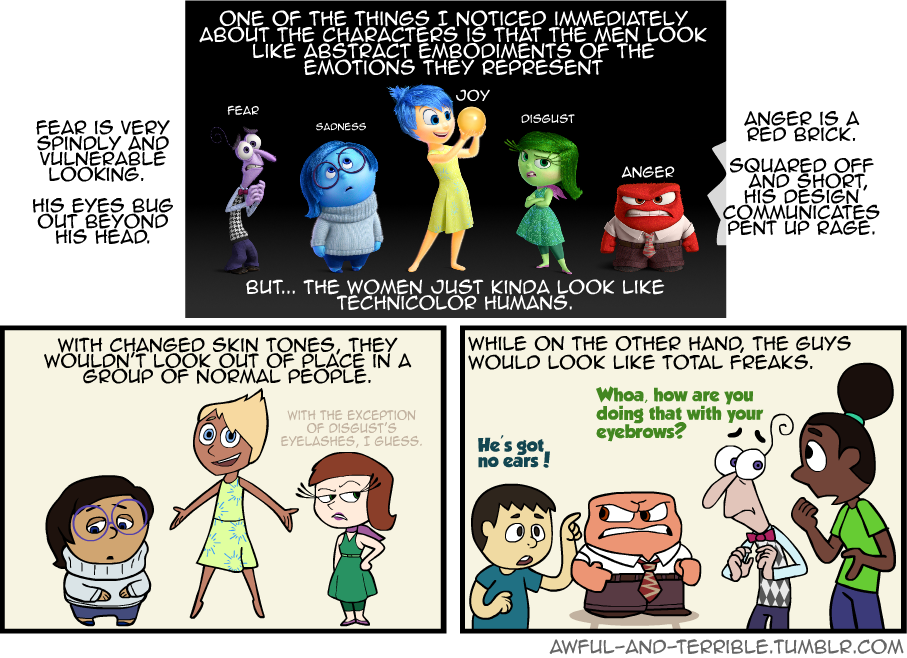 • Comic Nice Feminist Sexism Representation Inside - Inside Out Movie Wall Print Poster Decor 24x18 (907x658), Png Download