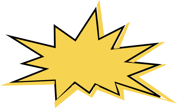 Yellow Star Clip Art - Clip Art Pow Png (600x367), Png Download