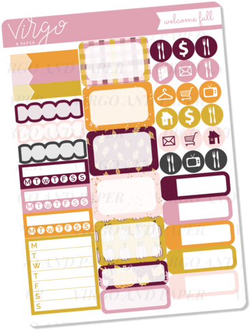 Welcome Fall Functional Sticker Sheet - Sticker (500x500), Png Download