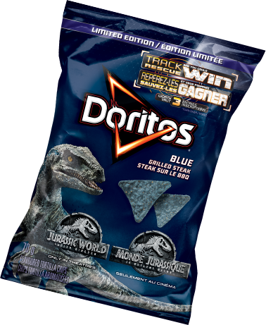 Doritos ® Jurassic World - Doritos Spicy Nacho Tortilla Chips - 10.5 Oz Bag (378x461), Png Download