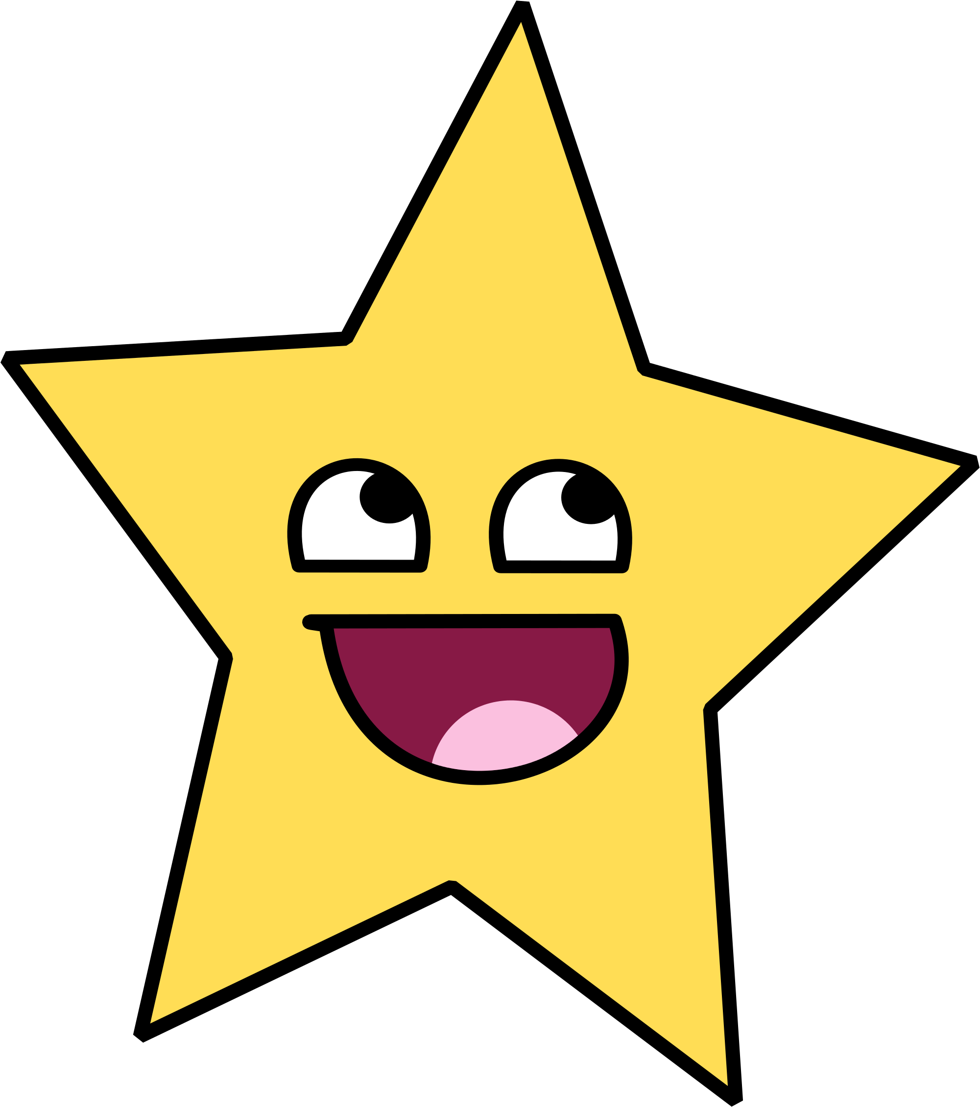 Pictures Of Cartoon Stars Banner Free - Star With A Smiley Face (2000x2270), Png Download