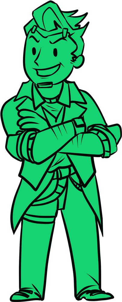 Fallout 4 Tales From The Borderlands Clothing Green - Handsome Jack Vault Boy (644x1204), Png Download