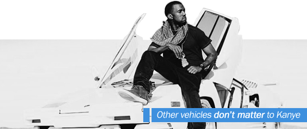 Other Vehicles Don't Matter To Kanye - Kanye West Can T Tell Me Nothing Video Shoot (630x265), Png Download