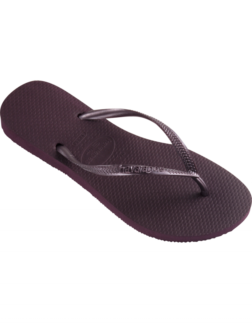 Havaianas Slim Aubergine Flip Flops - Havaianas Black Flip Flops (960x1231), Png Download