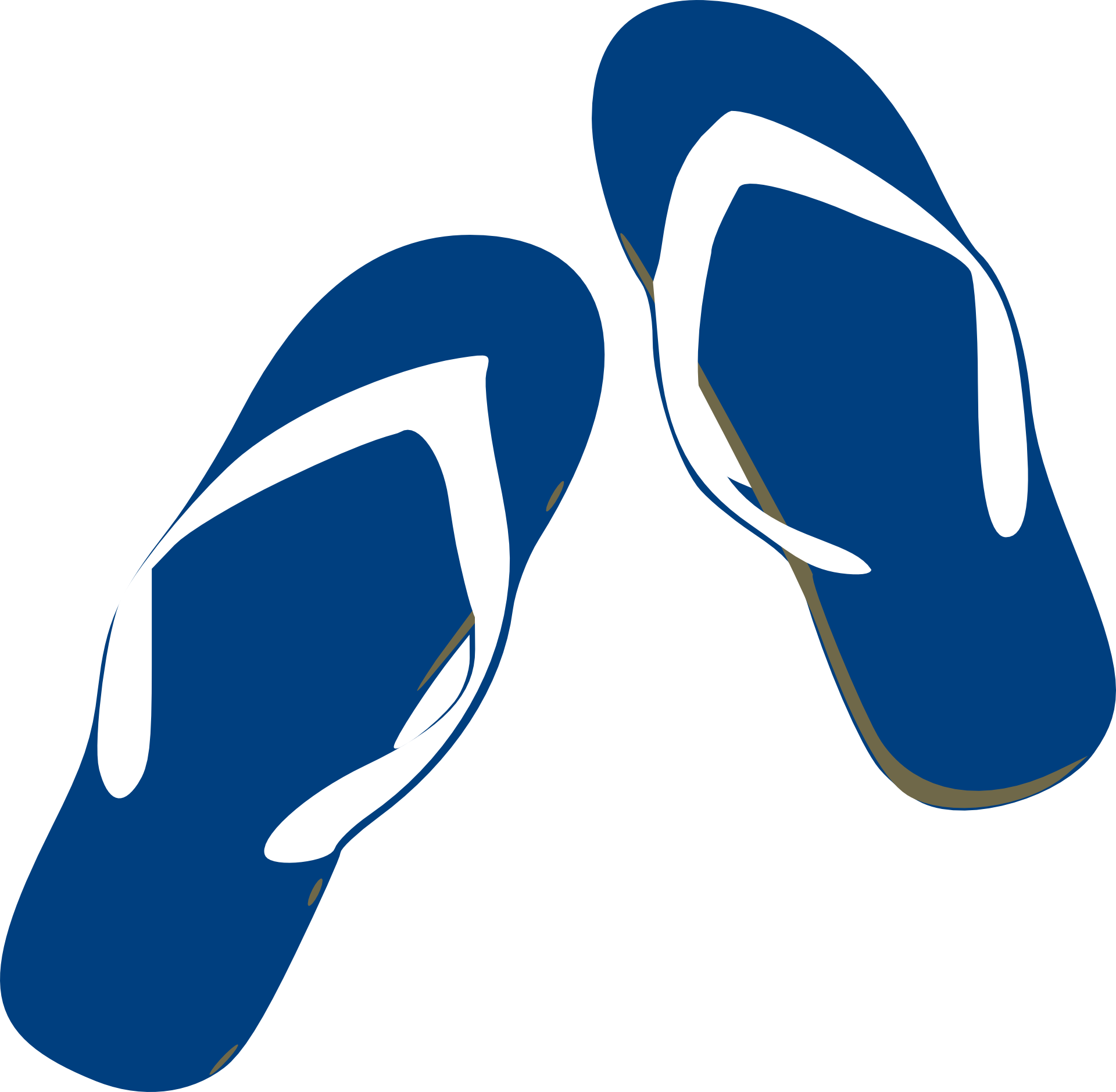 Blue Flip Flops Png - Flip Flops Cartoon Png (1920x1879), Png Download