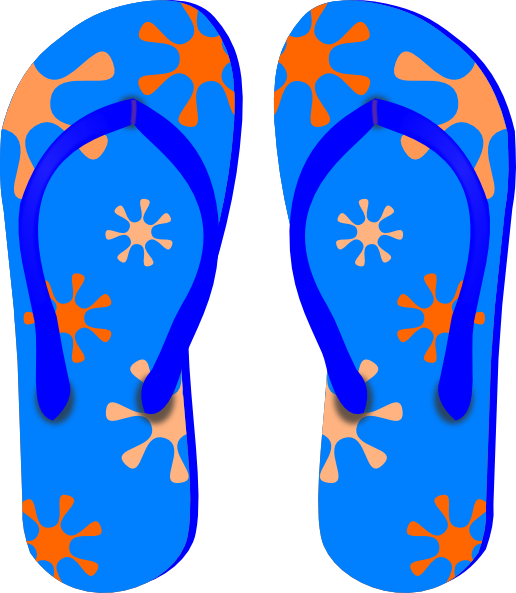 Clipart Black And White Slippers Clip Art Library Digital - Flip Flops Clipart Free (516x593), Png Download