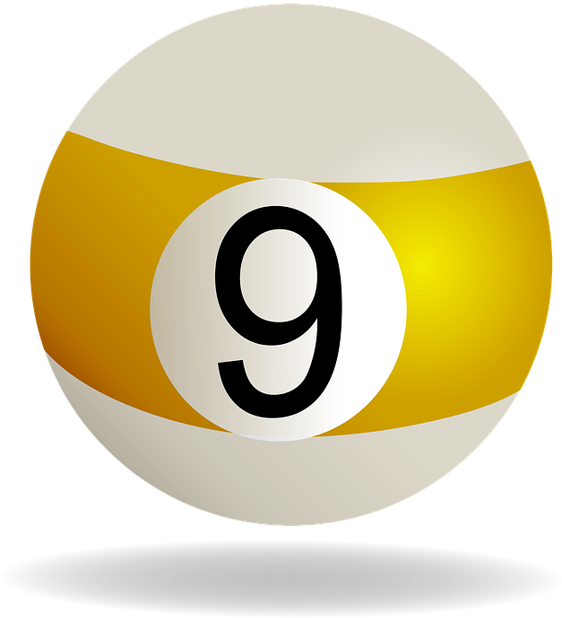 Billiard Ball Striped Yellow, Billiard, Ball, 9, Yellow - Bola De Billar 9 (694x720), Png Download
