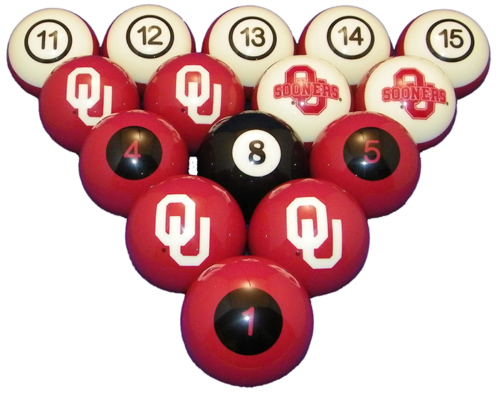 Oklahoma Sooners Team Color Billiard Balls - Wave7 Nebbbs200n University Of Nebraska Billiard Numbered (700x1000), Png Download