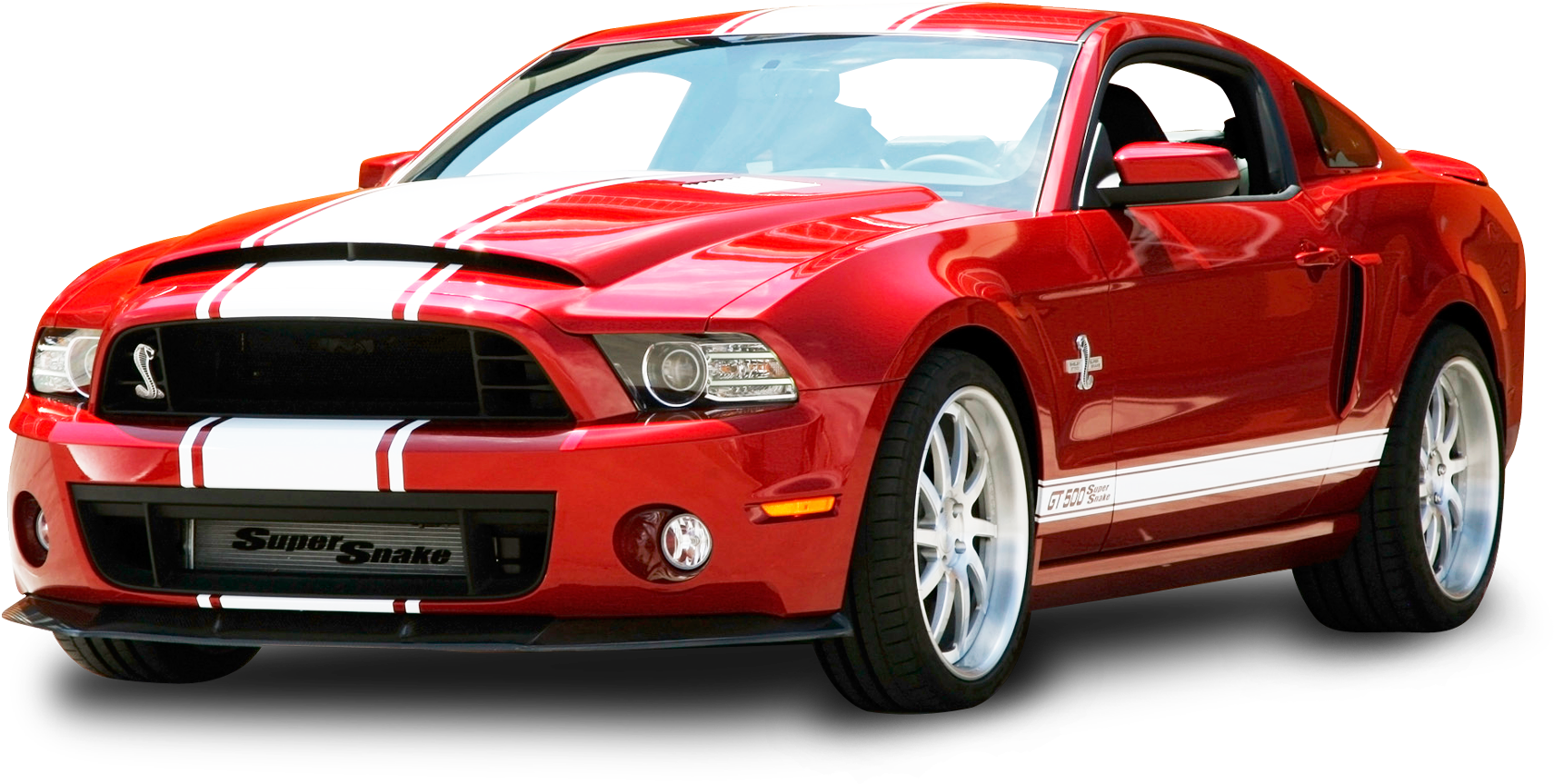 Red Ford Mustang Shelby Gt500 Snake Car - Mustang Png (1850x1009), Png Download