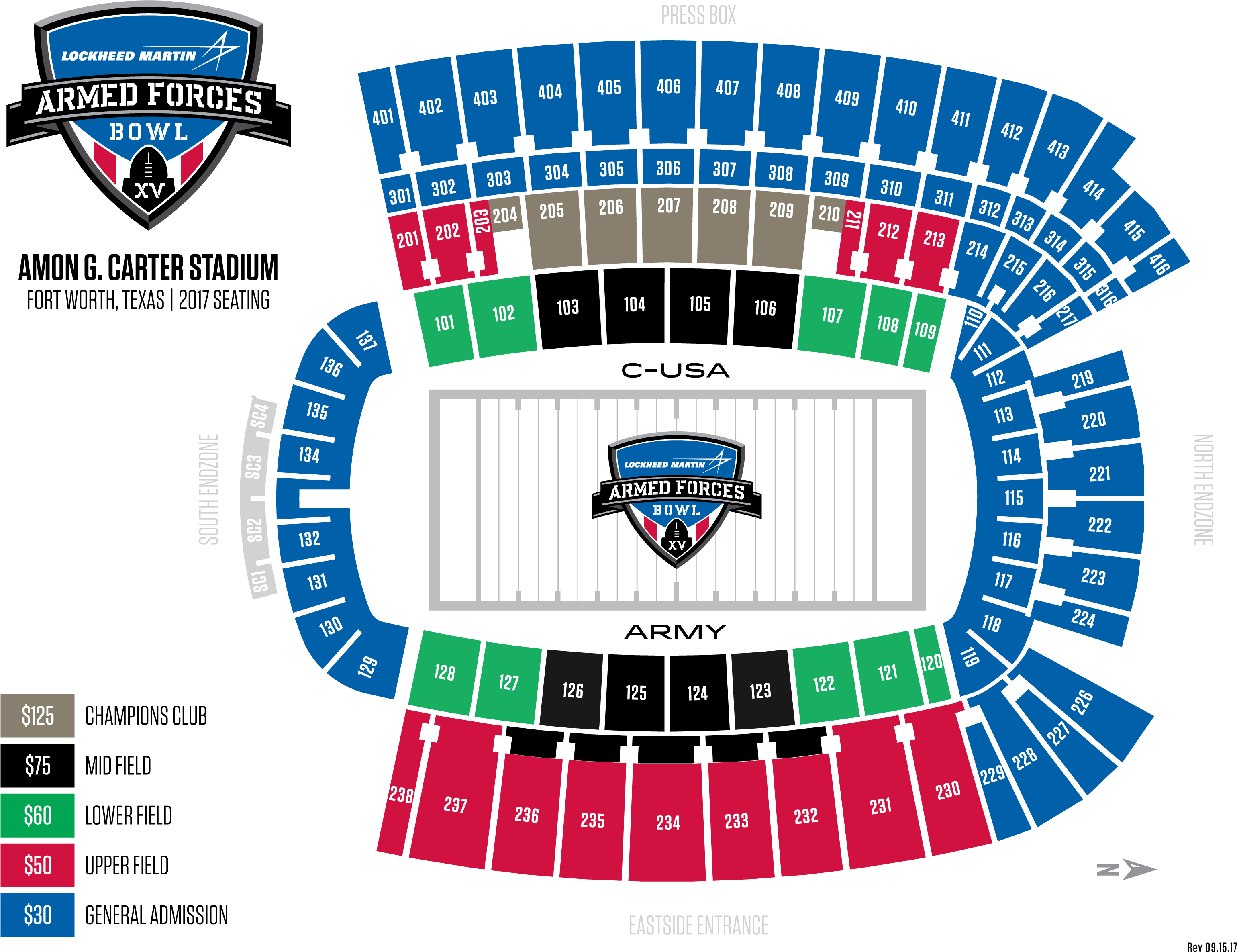 Lockheed Martin Armed Forces Bowl Tickets Afb - Amon G Carter Stadium Visitor Section (3082x2453), Png Download