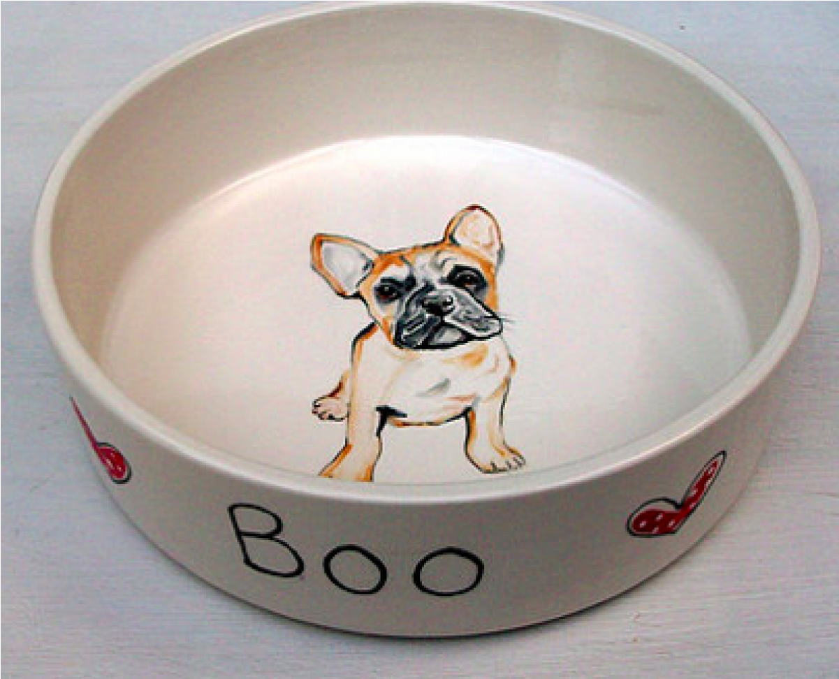 Portrait Dog Bowl - French Bulldog (1200x1200), Png Download