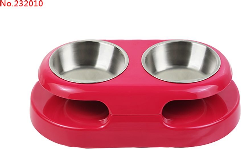 Solid Color Double Dog Bowl Set-232010 - Circle (1000x706), Png Download