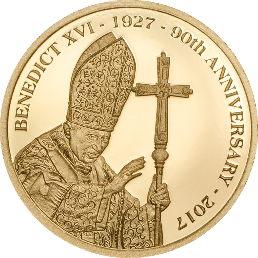 Cook Islands - 2017 - 5 Dollars - Pope Benedict Xvi - Pope Benedict Xvi Coin (1000x1000), Png Download